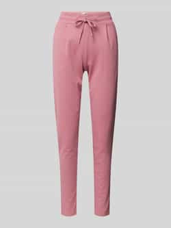Ichi Slim fit bandplooibroek met elastische band model 'KATE'
