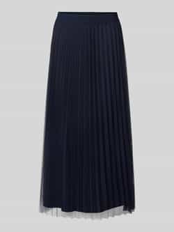 S.Oliver BLACK LABEL Regular fit midirok in geplooid mesh