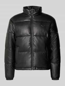 Karl Kani Metal Signature Pu Leather Puffer Jacket Men jackets zwart Maat XL Kleding