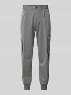 HUGO Tapered fit cargobroek met structuurmotief model 'Glavin'
