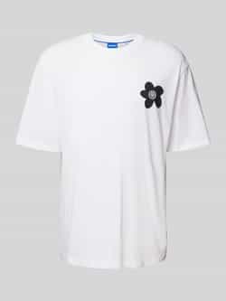 Hugo Blue T-shirt met label- en motiefprint model 'Noretto'