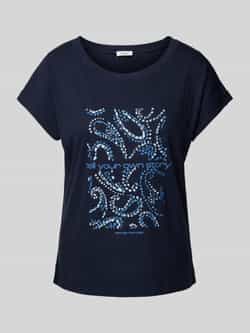 s.Oliver RED LABEL Relaxed fit T-shirt van een mix van katoen en viscose met artworkprint