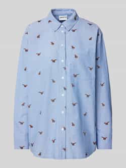 Jake*s Casual Relaxed fit overhemdblouse van puur biologisch katoen met borstzak