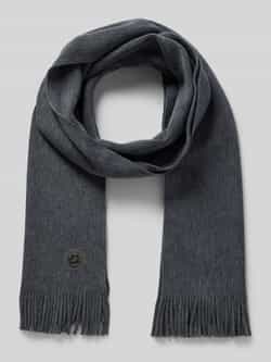 Boss Wollen sjaal met labelpatch model 'Albas Badge'
