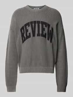 REVIEW Gebreide pullover met labelstitching