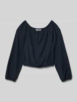 Tom Tailor Regular fit blouse met lange mouwen en Carmen-hals