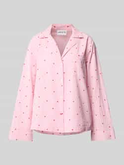 Jake*s Casual Pyjamabovendeel met reverskraag en borstzak