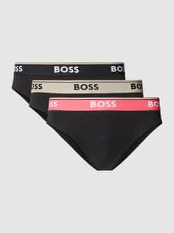 Hugo Boss 3-Pack Katoenen Briefs met Logotailleband Black Heren