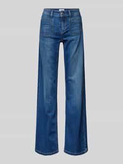 CAMBIO Wide fit jeans met knoop- en ritssluiting model 'TESS'