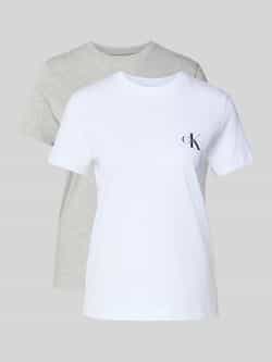 Calvin Klein Jeans T-shirt met labelprint in een set van 2 stuks
