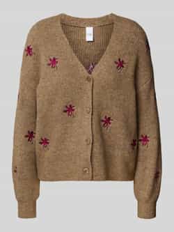 YAS Gebreid jack met stitchingdetails model 'FLEUR'
