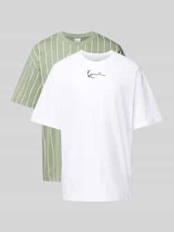 Karl Kani T-shirt met labelstitching in een set van 2 stuks