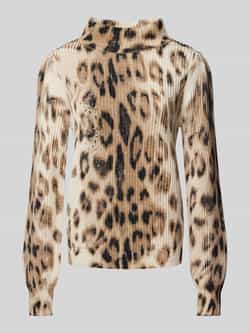 Monari Gebreide pullover met siersteentjes