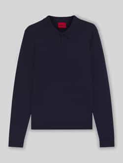 HUGO Slim fit poloshirt van viscosemix
