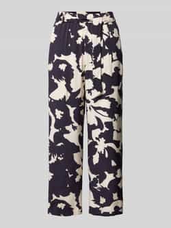 Comma straight regular waist casual broek donkerblauw