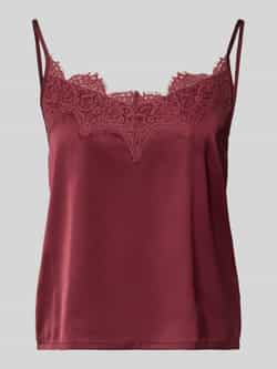 Jake*s Casual Top met bandjes van satijn met kant