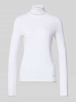 Liu Jo White Gebreide pullover met opstaande kraag