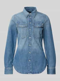 G-Star RAW Slim Western Overhemd Midden blauw Dames