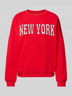 Pieces Oversized fit sweatshirt met print aan de voorkant model 'SASIE'