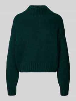 Marc Cain Gebreide pullover met opstaande kraag en extra brede schouders