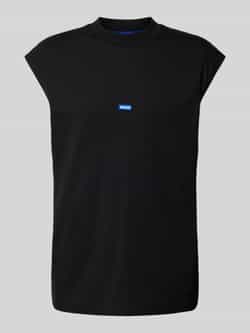 Hugo Blue Tanktop met labeldetail model 'Navertz'