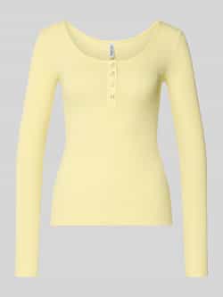 Pieces Slim fit shirt met lange mouwen van katoenmix model 'KITTE'