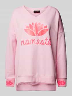 Miss goodlife Oversized sweatshirt met ribboorden model 'Namaste'