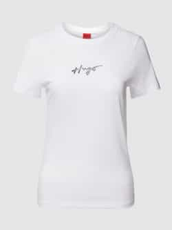 HUGO T-shirt met labeldetail