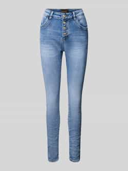 Miss goodlife Skinny fit jeans met knoopsluiting