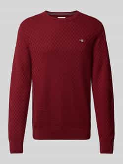 Gant Gebreide pullover met ronde hals en logostitching