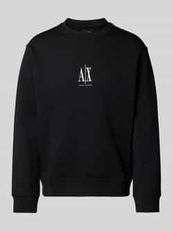 Armani Exchange Zwarte Ronde Hals Sweatshirt voor Mannen Black Heren