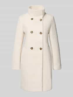 S.Oliver BLACK LABEL Shaped fit lange wollen jas met dubbele knoopsluiting