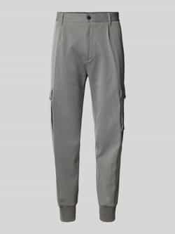 HUGO Tapered fit cargobroek met structuurmotief model 'Glavin'