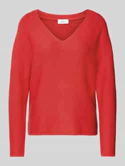 S.Oliver RED LABEL Comfort fit gebreide pullover van katoenmix met V-hals