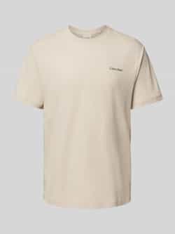 Calvin Klein T-shirt Micro Logo van dikke winterjersey met logoprint