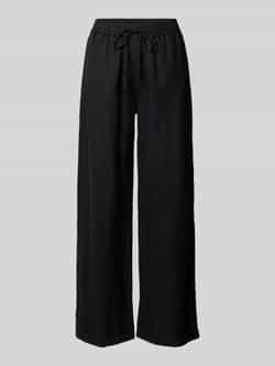 Emily Van den Bergh Straight leg linnen broek met elastische band