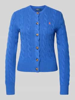 Polo Ralph Lauren Gebreid jack van een mix van linnen en kasjmier met kabelpatroon