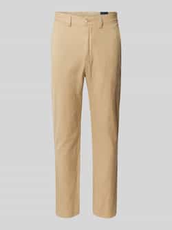 Polo Ralph Lauren Regular fit linnen broek met knoop- en ritssluiting