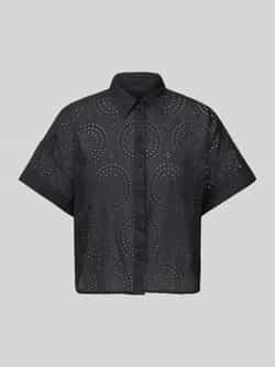 Boss Orange Overhemdblouse met broderie anglaise model 'Bisenas'