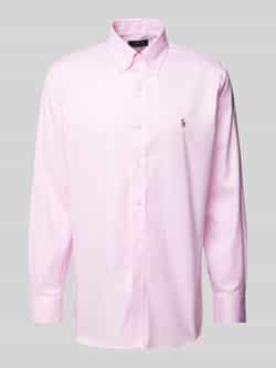 Polo Ralph Lauren Slim fit zakelijk overhemd met kentkraag en labelstitching