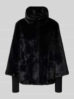 S.Oliver BLACK LABEL Relaxed fit jack van imitatiebont met gebreide stormboorden