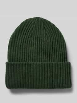 Pieces Beanie van ribtricot met omslag model 'HEXO'