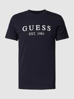 Guess Blauw Katoenen T-shirt met Stijl Blue Heren