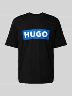 Hugo Blue T-shirt met logoprint model 'Nico'