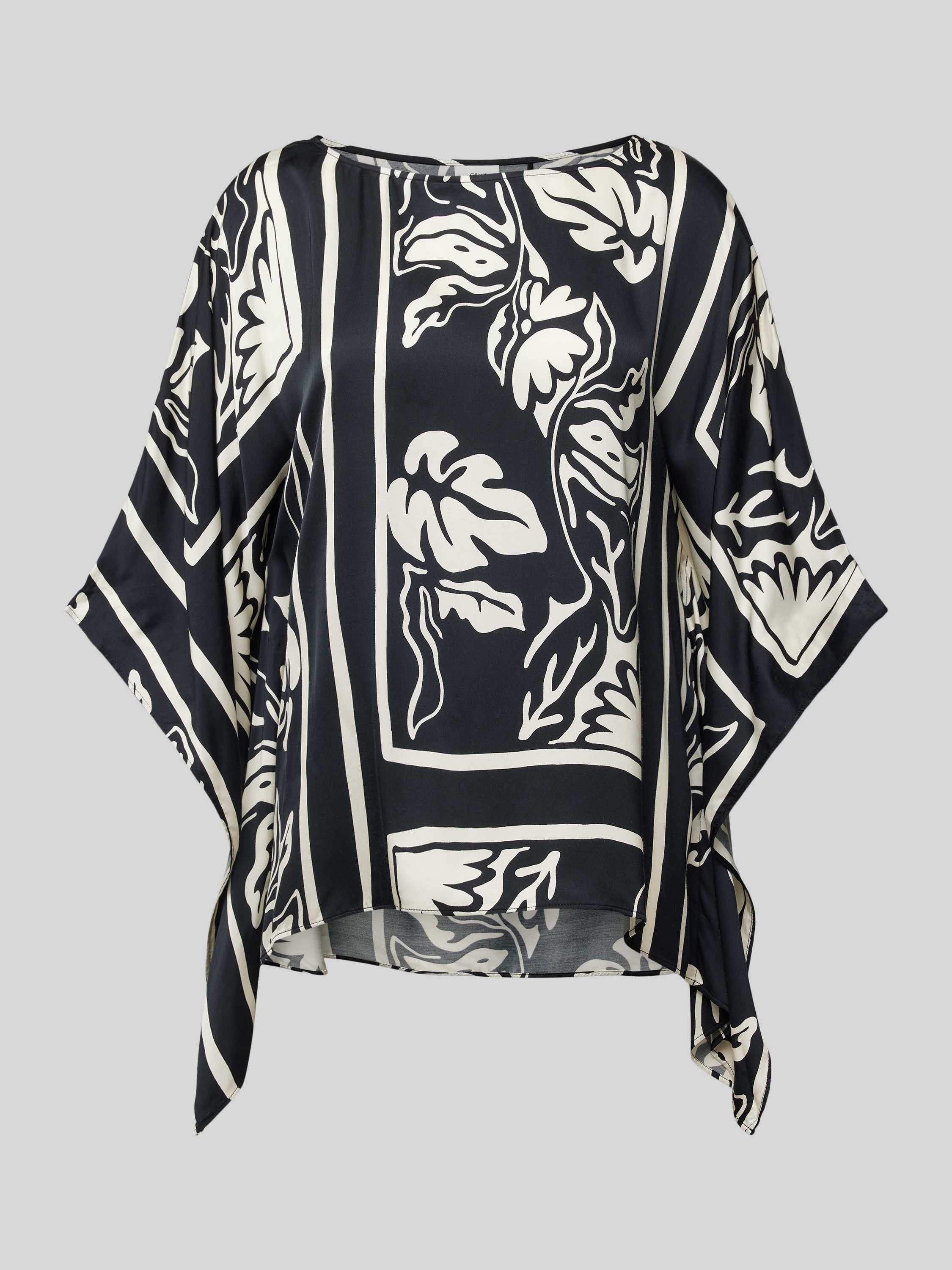 S.Oliver BLACK LABEL blousetop met all over print zwart ecru
