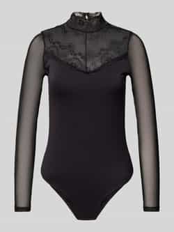 Pieces Slim fit body met semi-transparante kanten hals model 'NAYA'