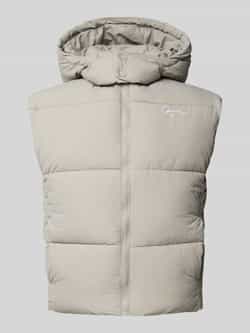 Karl Kani Handtekening Puffer Vest met Verstelbare Capuchon Gray Heren