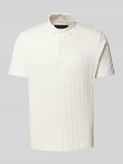 Marc O'Polo Regular fit poloshirt van een mix van katoen en jersey met brede ribstructuur