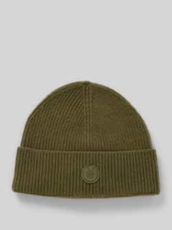 Hugo Blue Beanie van wolmix met stitching model 'Xafi'