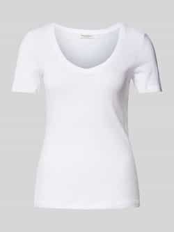 Marc O'Polo Slim fit T-shirt van puur katoen met V-hals